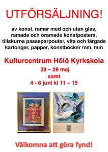 Utförsäljning! av konst, ramar, posters, konstböcker, passpartouts, kartonger osv. @ GulaSalen i Hölö Kyrkskola